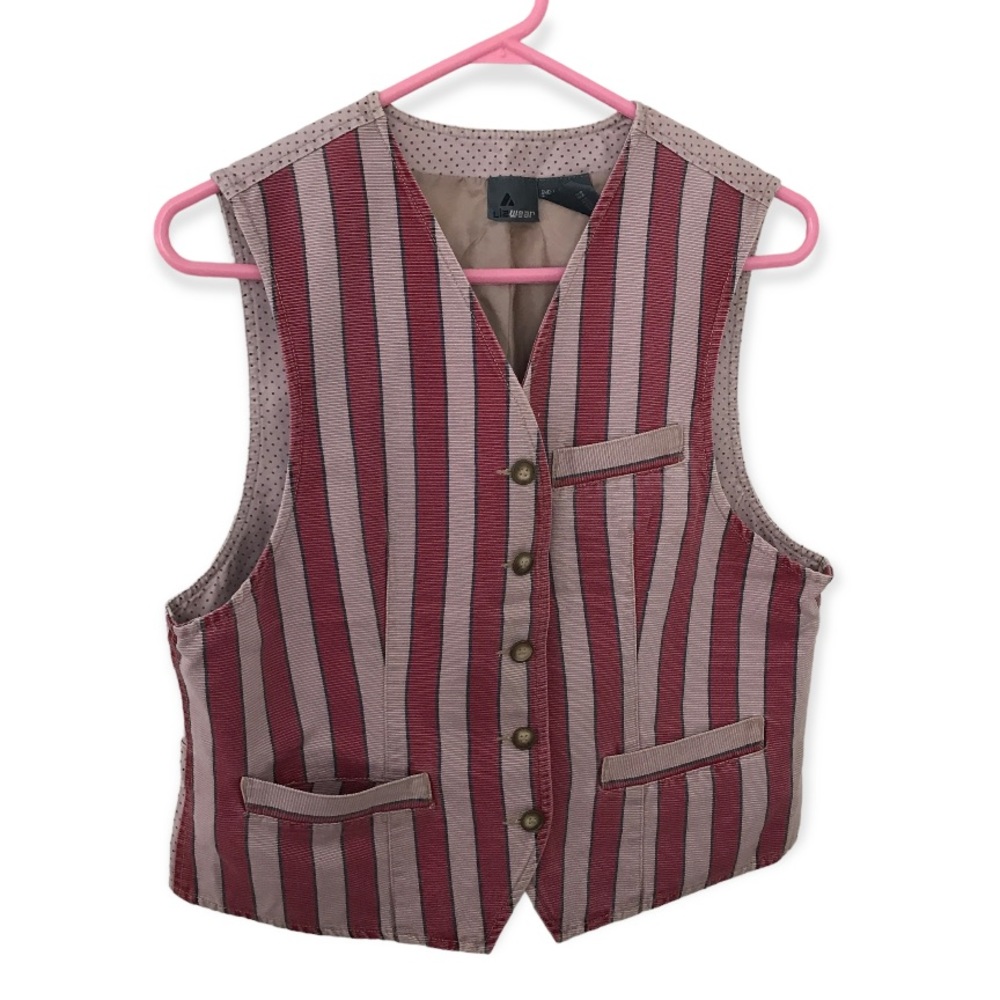 Vintage Liz Claiborne 90s y2k 100% cotton stripe vest